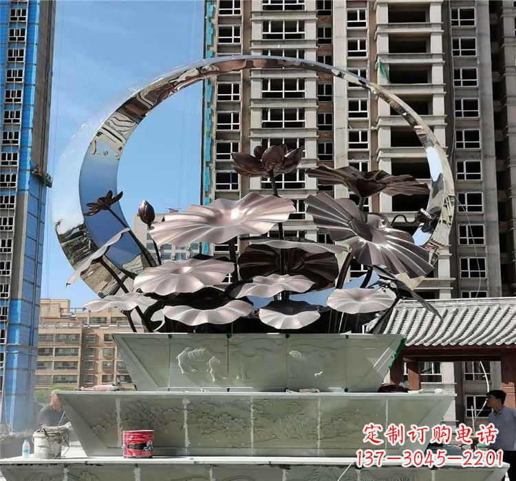 漳州不锈钢荷花雕塑把宁静的自然融入城市