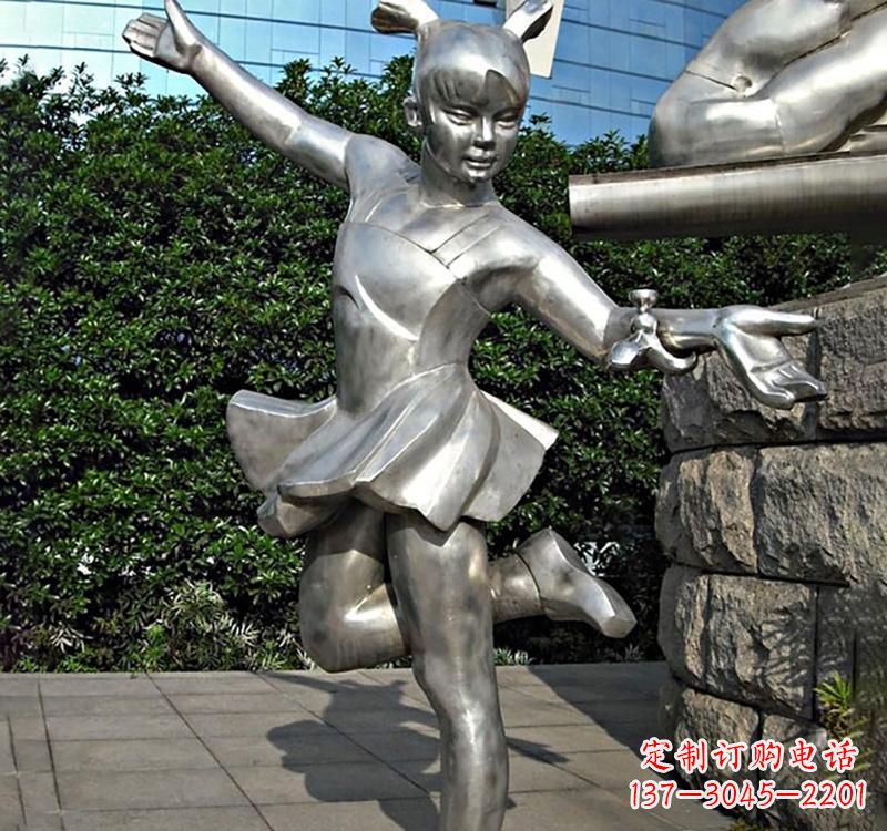 漳州儿童雕塑不锈钢跳舞人物