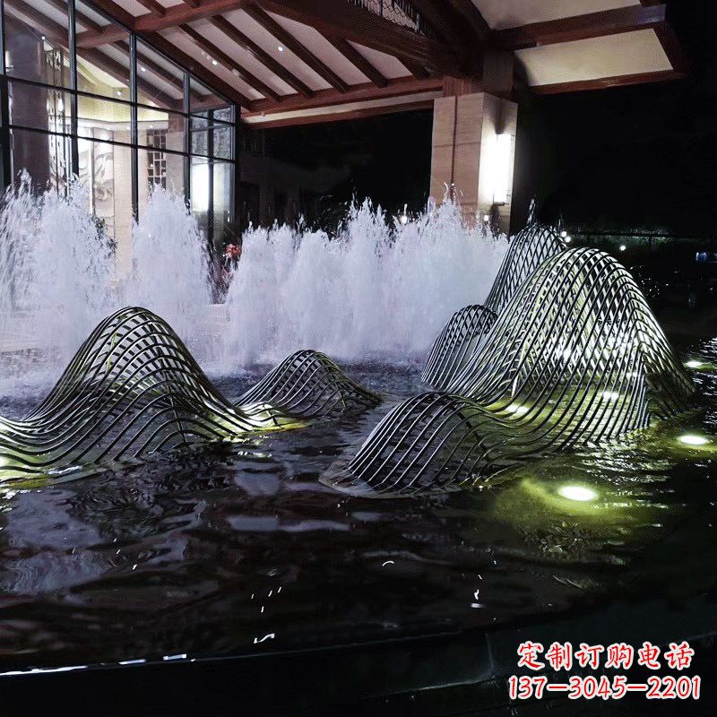漳州不锈钢铁艺水景假山精美雕塑艺术