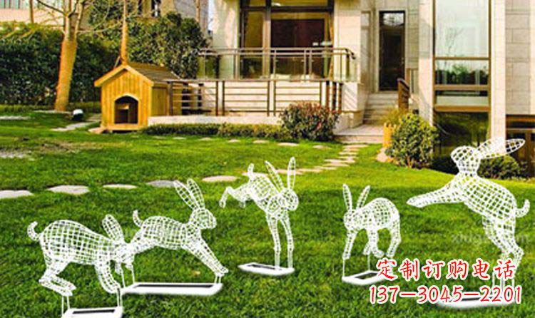 漳州不锈钢兔子镂空雕塑