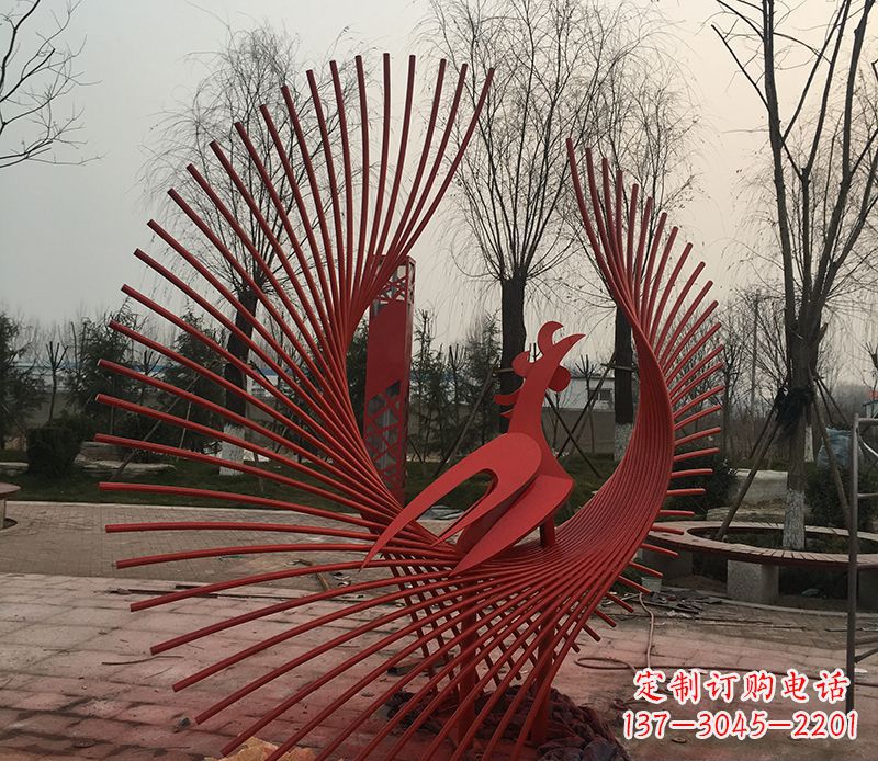 漳州不锈钢网状凤凰雕塑精美的艺术之作