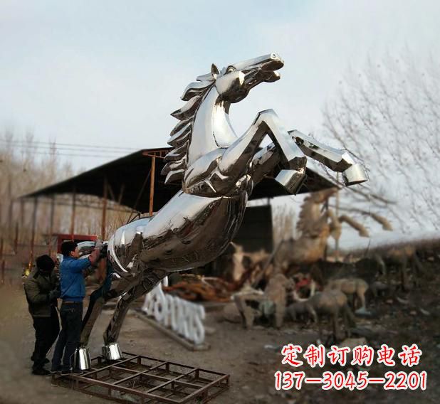 漳州不锈钢现代动物马雕塑
