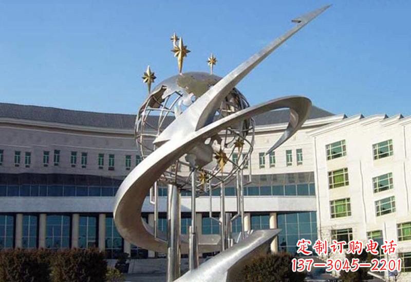 漳州不锈钢校园地球雕塑——展示地球之美