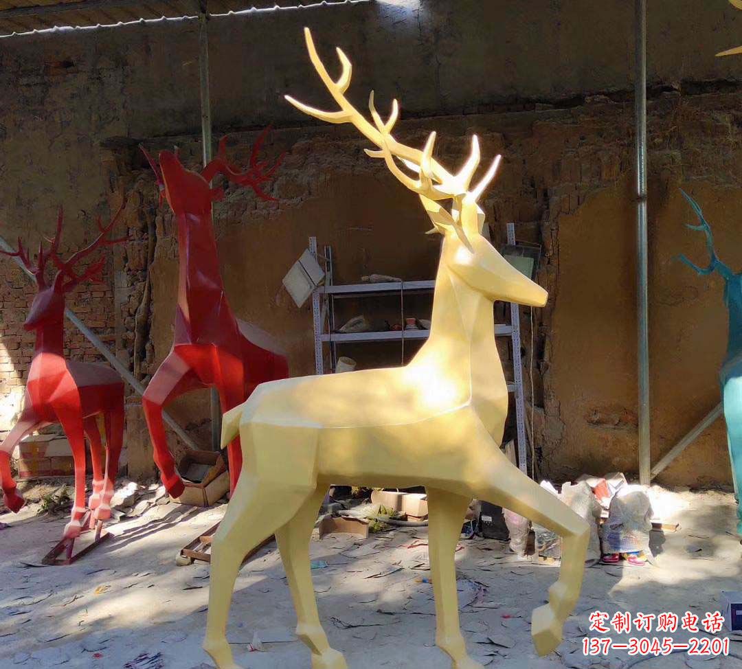 漳州新款仿真不锈钢小鹿雕塑