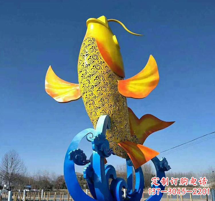 漳州不锈钢艺术鲤鱼雕塑艺术之美与生活之灵