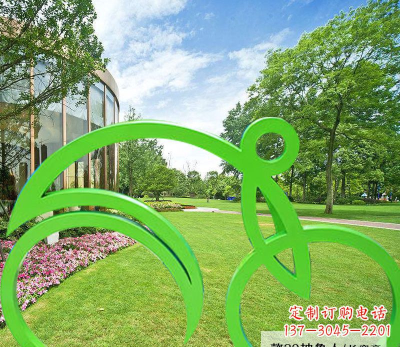漳州不锈钢荧光绿骑行艺术