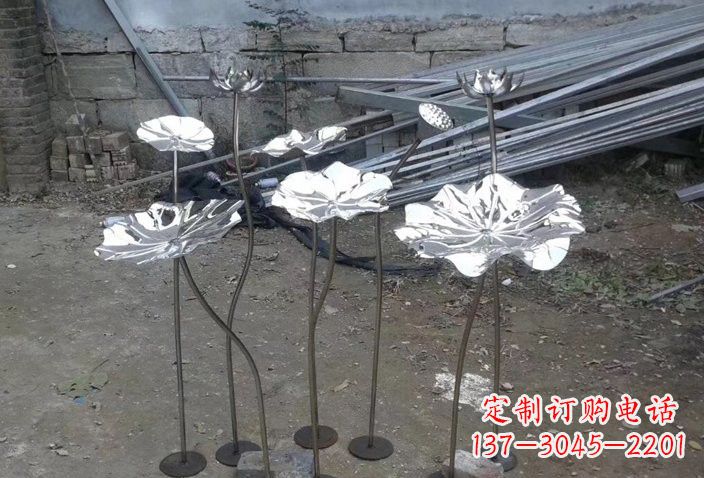 漳州不锈钢荷叶雕塑给园林增添美感