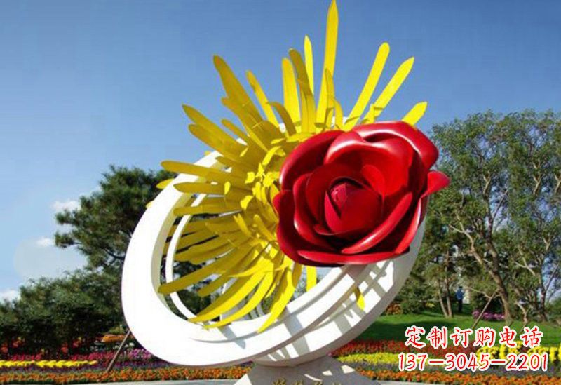 漳州不锈钢玫瑰花雕塑——给城市景观带来美丽