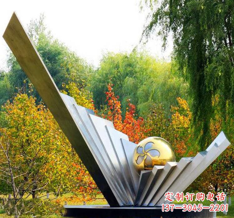 漳州不锈钢扇贝雕塑美丽的自然景观