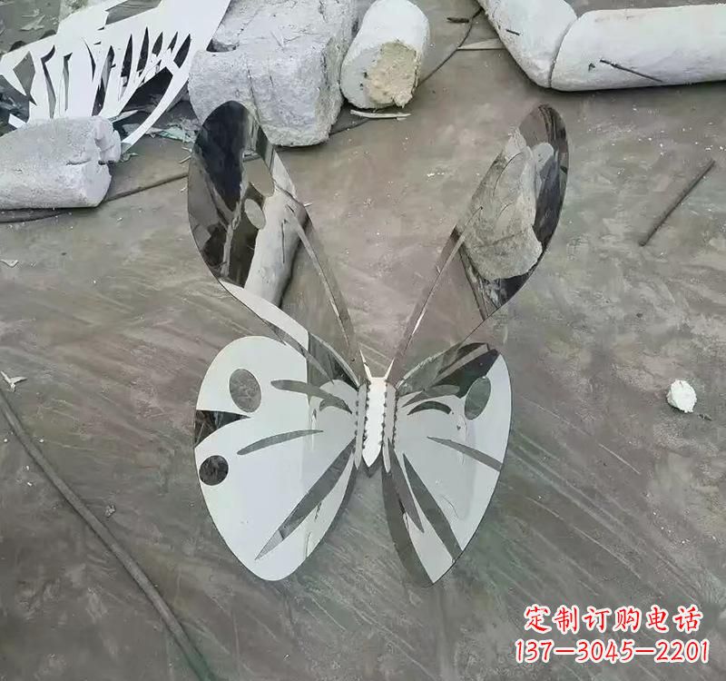 漳州不锈钢园林蝴蝶雕塑精美的艺术之作