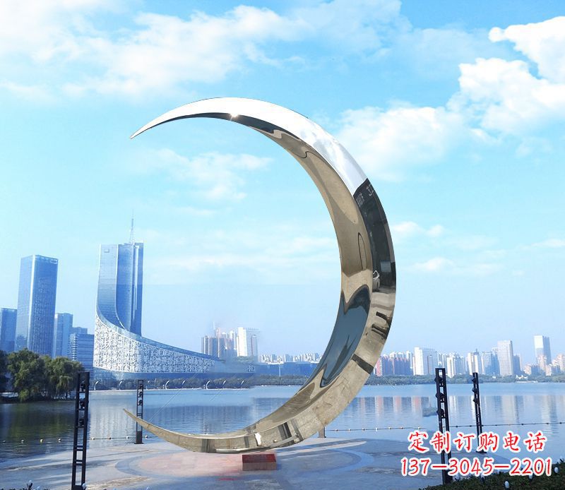 漳州不锈钢月亮雕塑象征着美丽的月亮