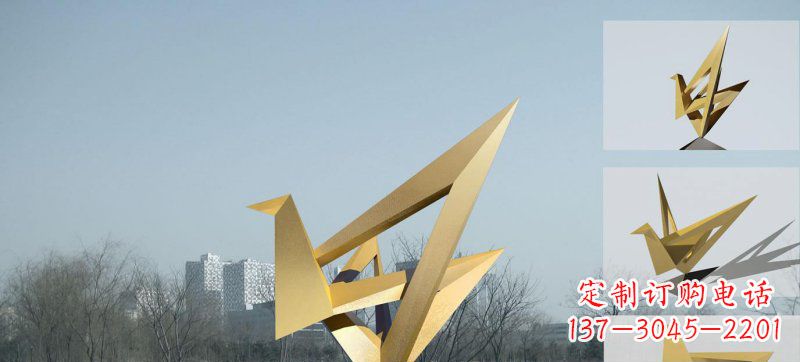 漳州不锈钢仙鹤雕塑灵动的艺术符号