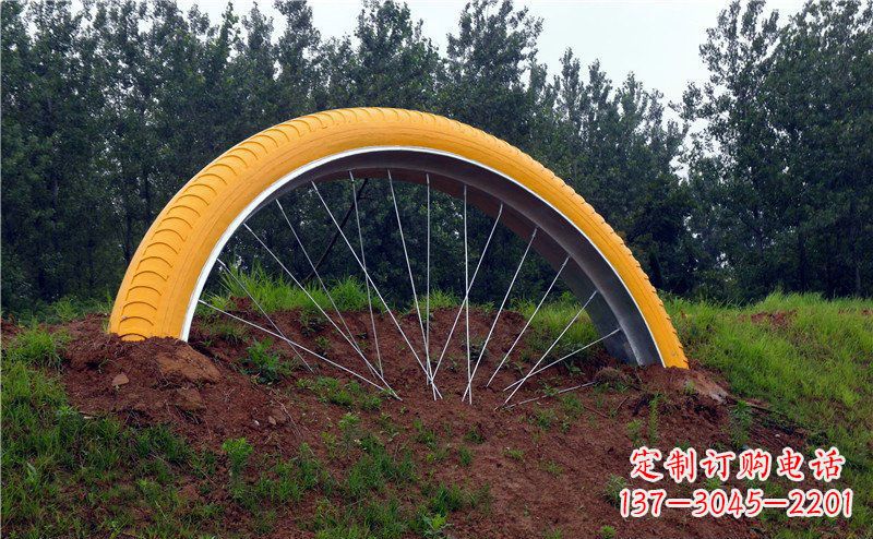 漳州不锈钢自行车雕塑——景观美化的象征
