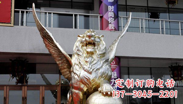 漳州铜雕狮子西洋狮子的精美雕塑