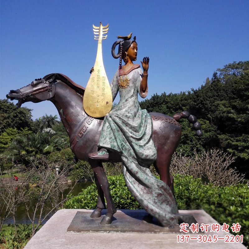 漳州沉鱼落雁典故美女人物王昭君出塞铜雕像