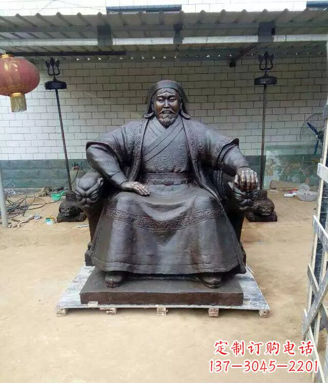 漳州成吉思汗铜雕古代伟人