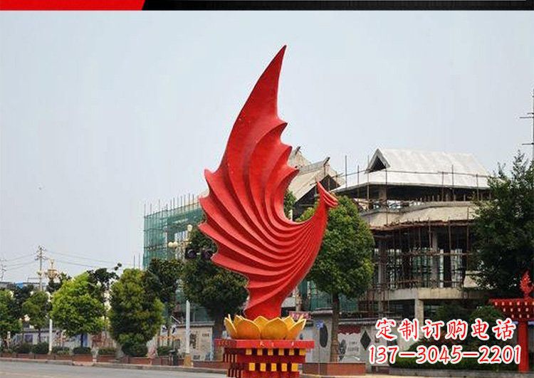 漳州城市的至高象征——不锈钢凤凰雕塑
