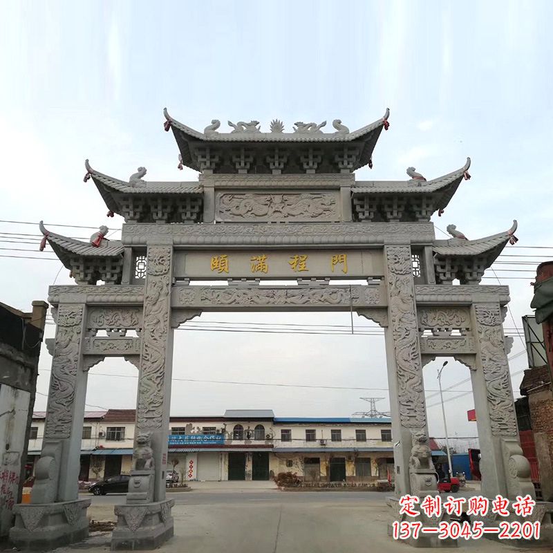 漳州城市街道仿古石雕牌楼