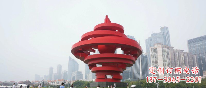 漳州火炬雕塑标志五月风光
