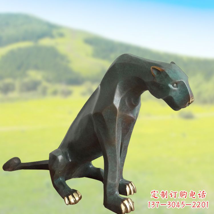 漳州精美铜质豹雕塑精致雕刻,精美外形