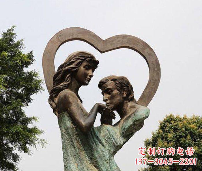 漳州抽象情侣心形铜雕