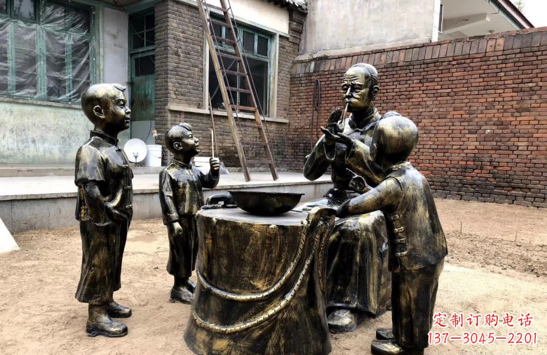 漳州吹糖人民俗铜雕12