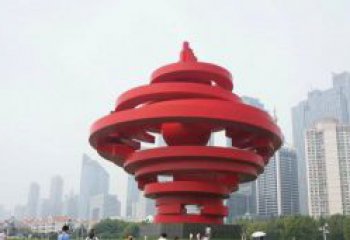 漳州火炬雕塑标志五月风光