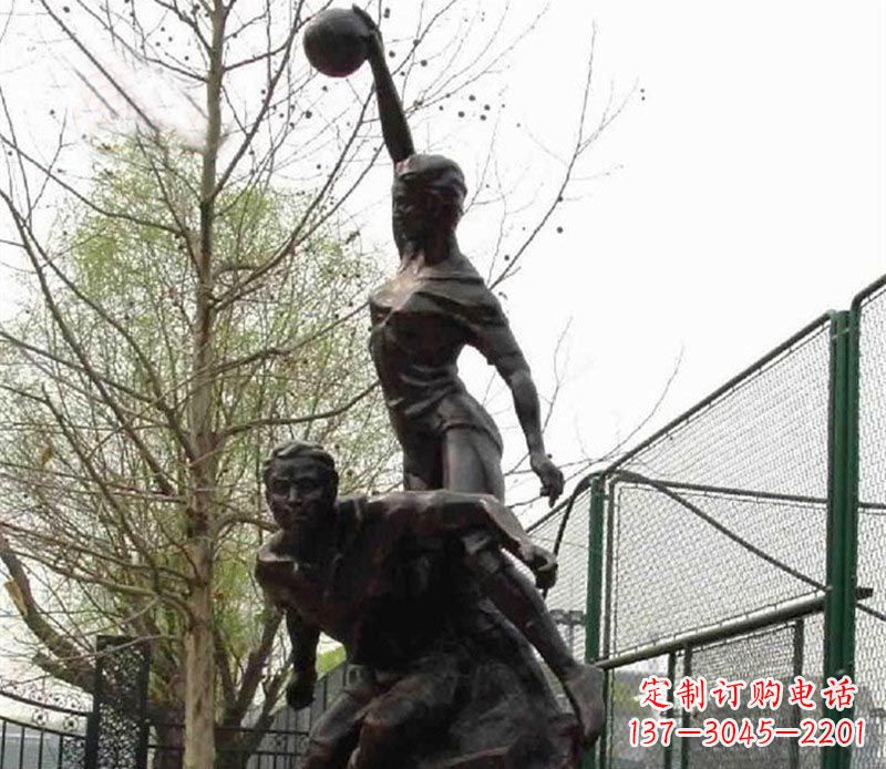 漳州打篮球的运动员铜雕