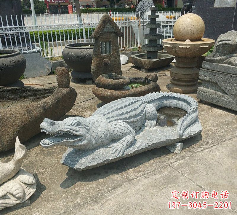 漳州动物雕塑大理石鳄鱼