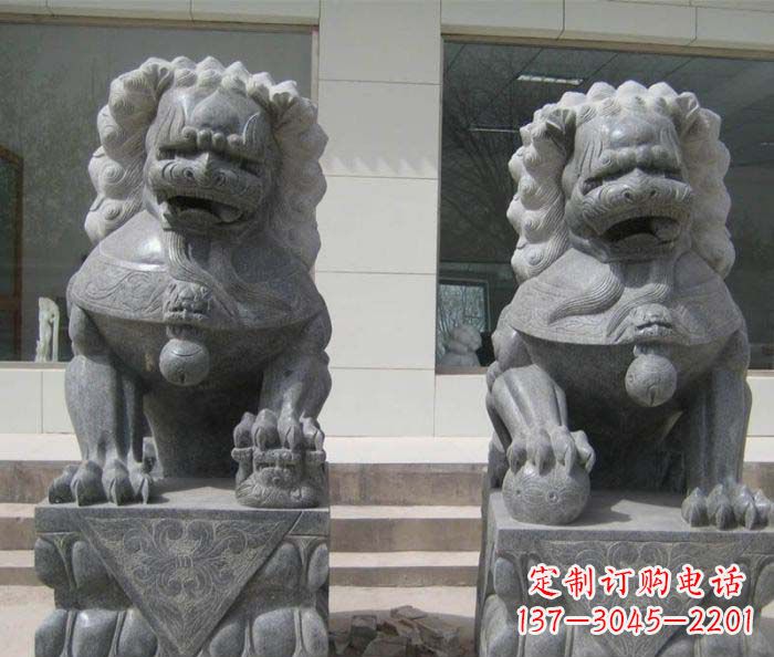 漳州大理石雕刻的狮子雕塑