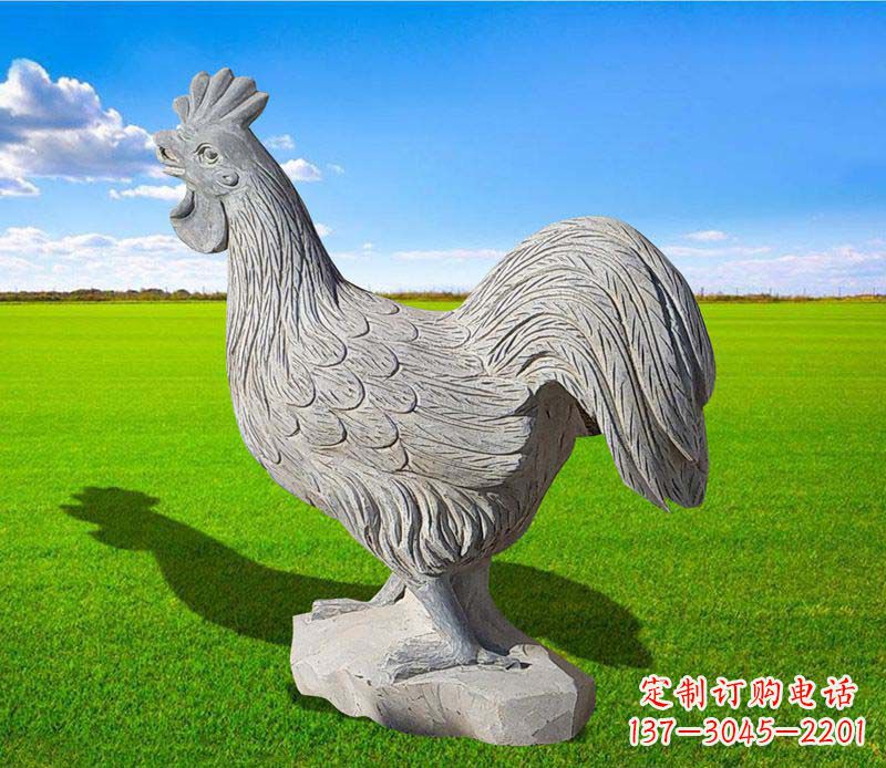 漳州大理石公鸡公园动物石雕