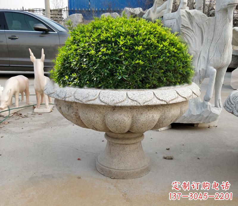 漳州优雅大理石花盆雕塑