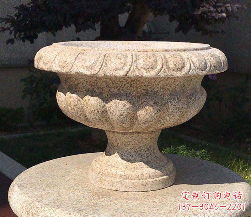 漳州大理石花钵公园花盆石雕