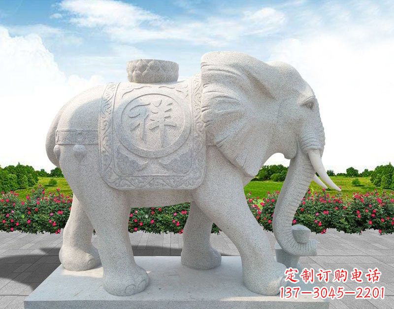漳州精美大理石大象雕塑