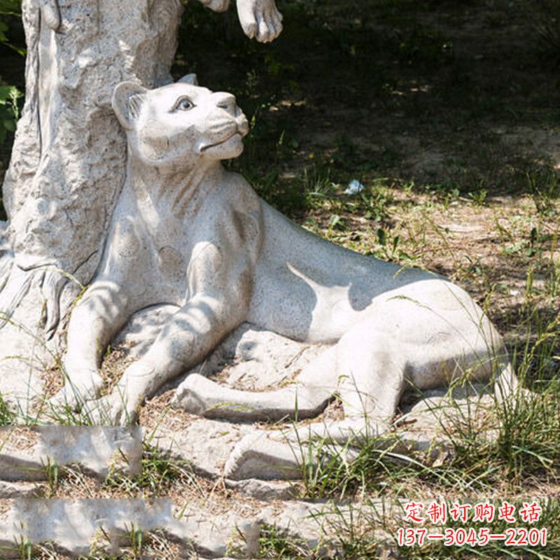 漳州风采灵动的大理石金钱豹雕塑