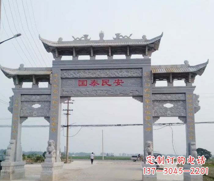 漳州精良石雕牌坊雕塑