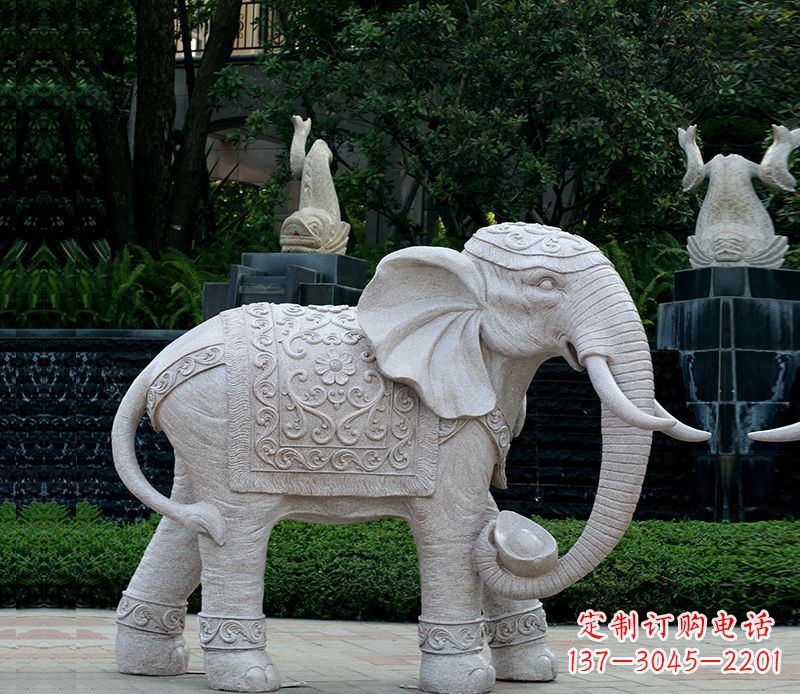 漳州以大理石为材料的完美大象雕塑