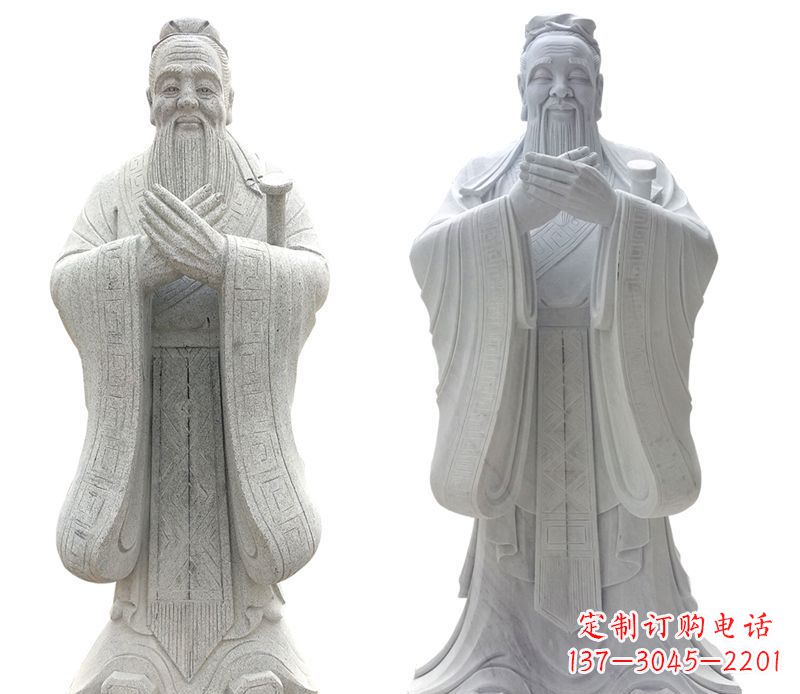 漳州大理石孔子行教像古代名人石雕