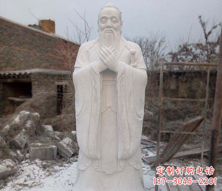 漳州大理石孔子行教像古代名人石雕