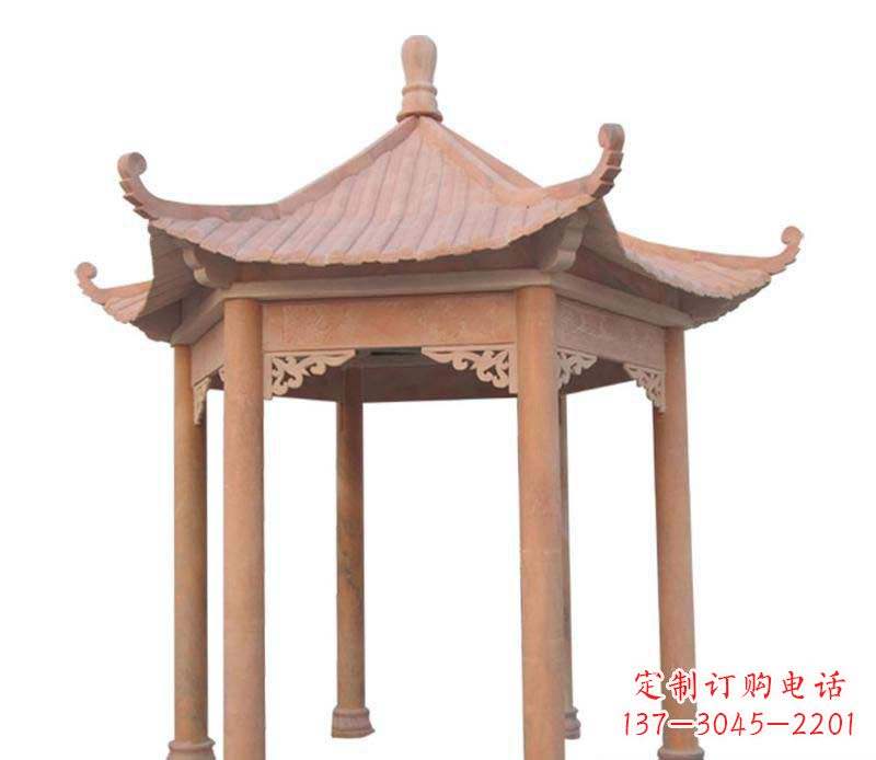 漳州大理石六角凉亭雕塑
