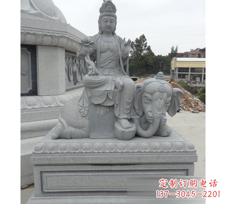 漳州精雕细琢的大理石普贤菩萨雕塑