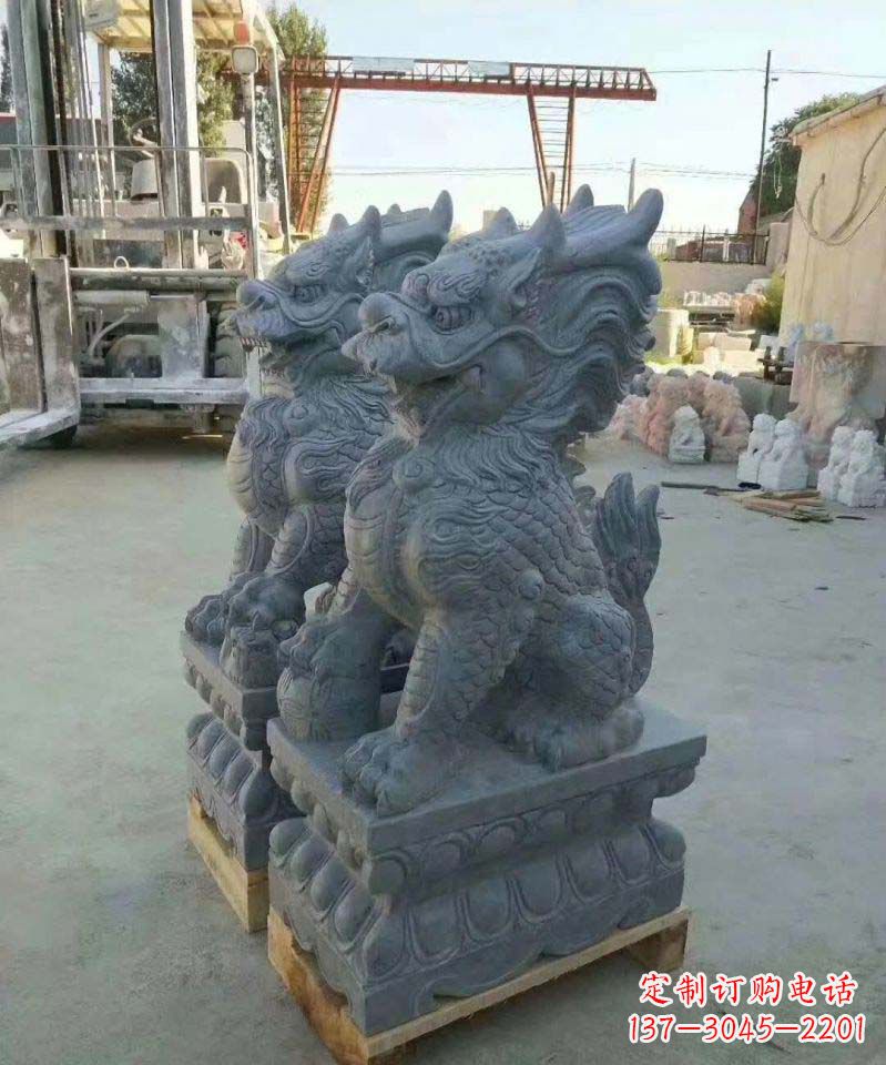 漳州精美大理石麒麟雕塑