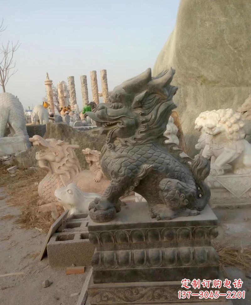 漳州新中式麒麟雕塑,精美细腻,艺术品级别