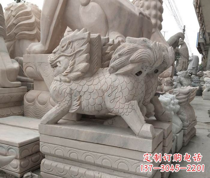漳州大理石麒麟古代神兽石雕
