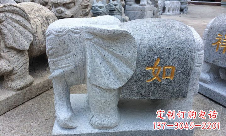 漳州精美大理石石象雕塑
