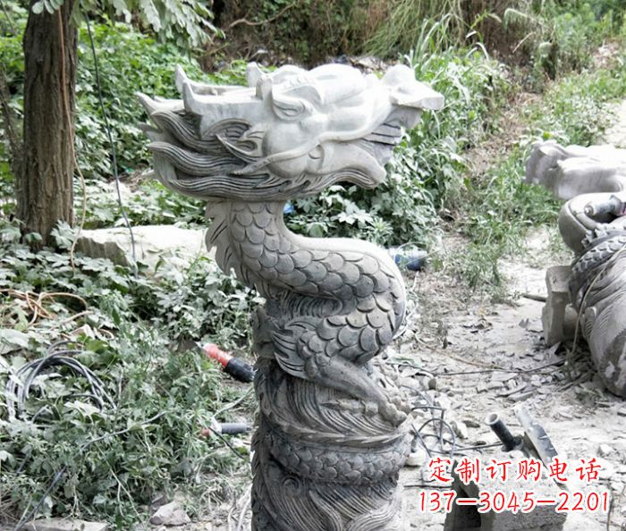 漳州精美大理石生肖龙雕塑