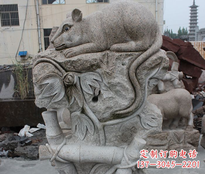 漳州大理石生肖鼠石雕