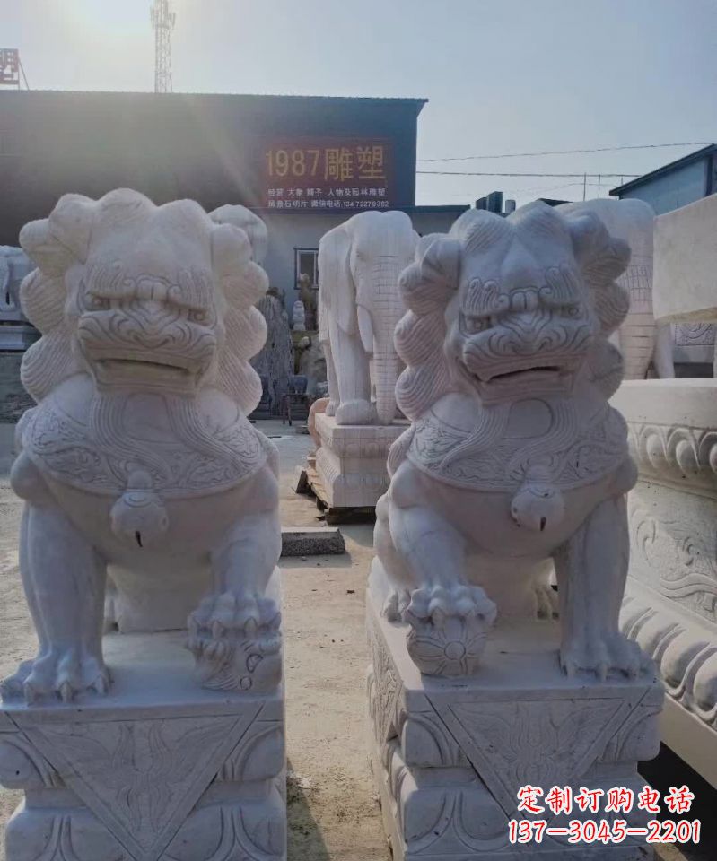 漳州大理石狮子雕塑,象征威严