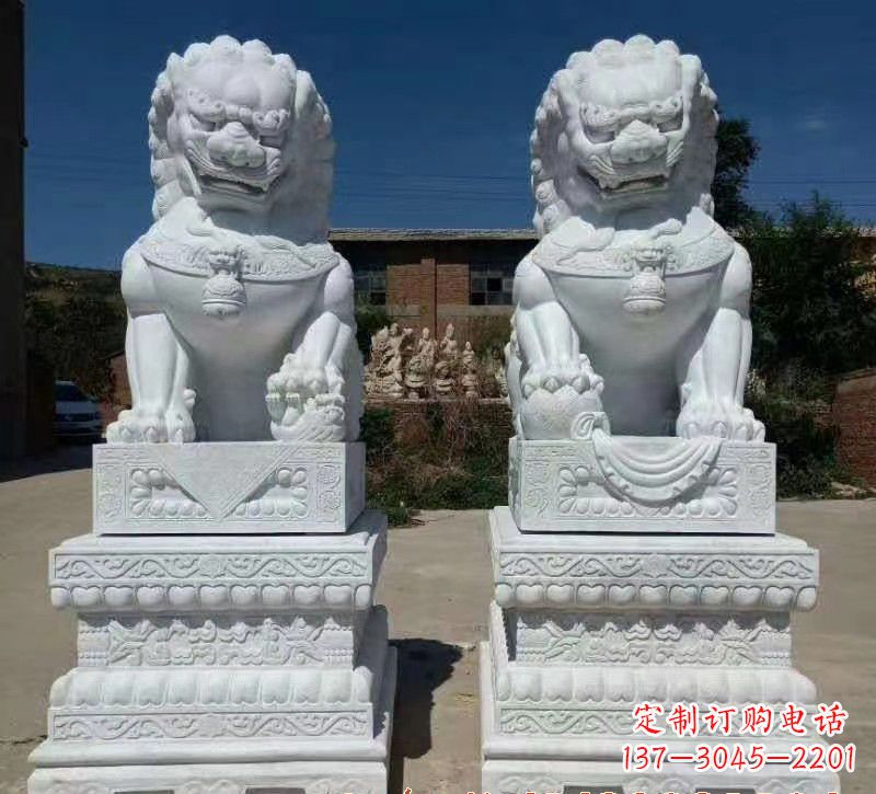 漳州大理石狮子石雕,雕塑定制精美狮子