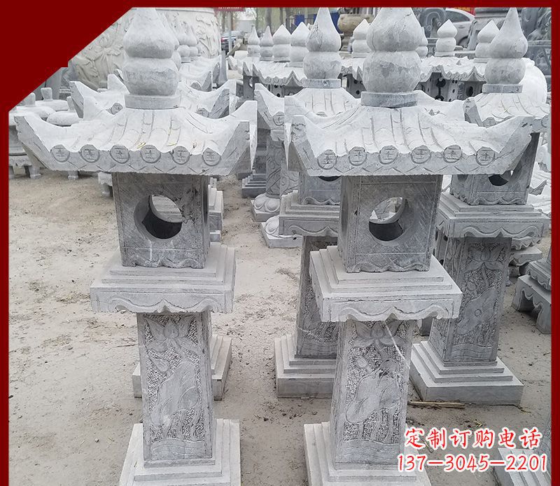 漳州大理石石灯笼寺庙石雕 (2)